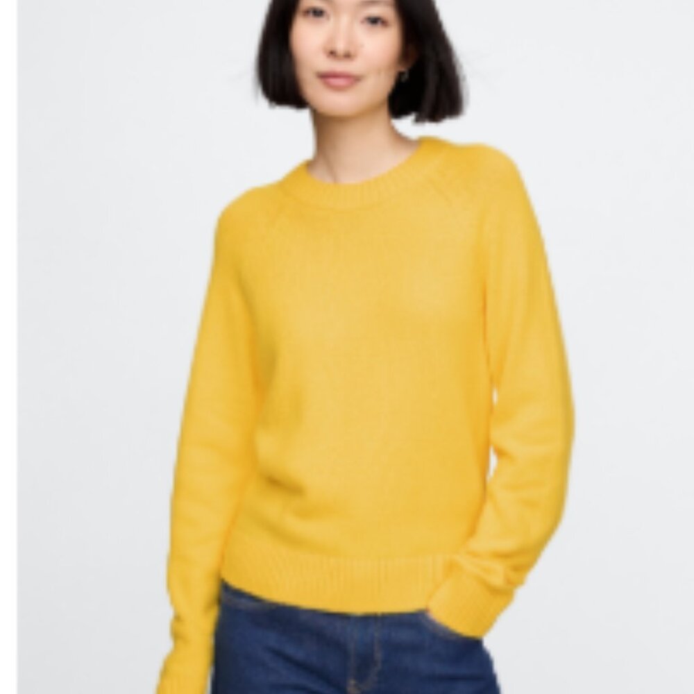 NWT Gap Cashsoft Crewneck Sweater in Yellow, size S